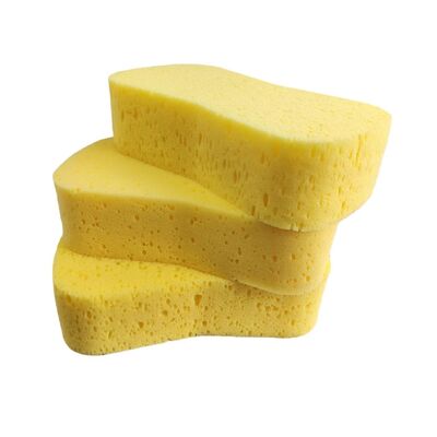 Reusable car wash sponge, made of pure sponge material with strong absorbency and scratch resistance.