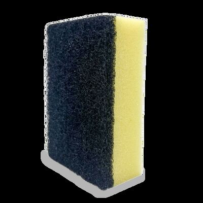 Kitchen Sponge with Scourer Pad: Absorbent Core & Durable Scrubbing Layer.