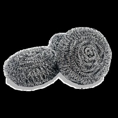 Stainless Steel Wool Scourer: Durable, Rust-Resistant & Tough on Burnt-On Food.