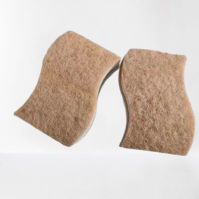 Natural Sisal & Wood Pulp Cleaning Sponge, Eco-Friendly Dual-Sided Scrub Pad for Kitchen, Bathroom & Household Cleaning