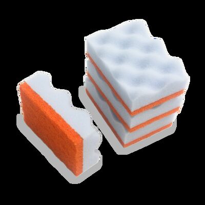 2-in-1 Nano Scourer Sponge: Chemical-Free Cleaning + Non-Scratch Scrubbing Layer.