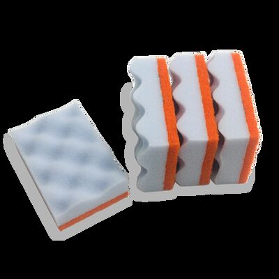 2-in-1 Nano Scourer Sponge: Chemical-Free Cleaning + Non-Scratch Scrubbing Layer.