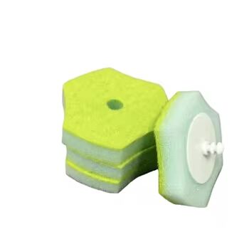 Dual-Action Disposable Toilet Head: Scrubbing Fibers + Built-In Cleaning Solution.