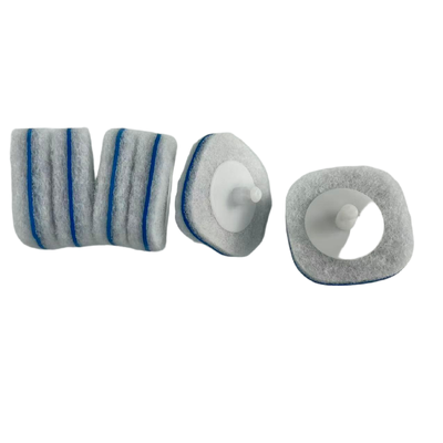 Disposable toilet brush replacement heads, come with cleaning solution, and offer powerful cleaning