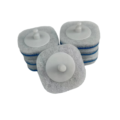 Disposable toilet brush replacement heads, come with cleaning solution, and offer powerful cleaning