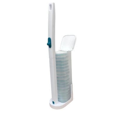 Disposable toilet brush sets with customizable packaging for everyday household use and bathroom cleaning.