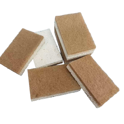 Sisal scouring pads and composite wood pulp sponges are available in custom colors.