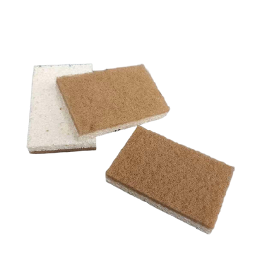 Sisal scouring pads and composite wood pulp sponges are available in custom colors.