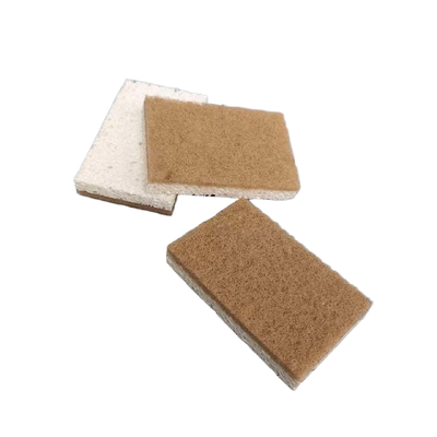 Sisal scouring pads and composite wood pulp sponges are available in custom colors.