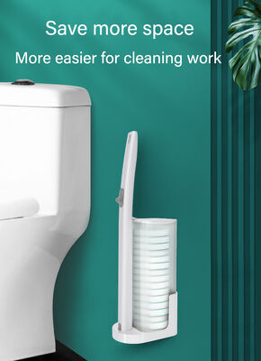 Disposable Toilet Brush Set – Handle + 16 Refill Heads – Non-Scratch Bathroom Cleaning Kit