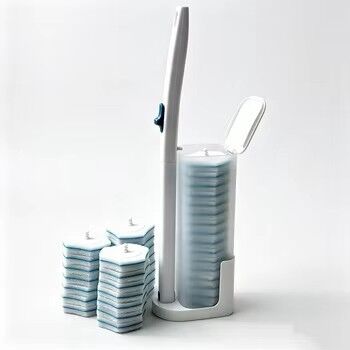 Toilet Brush Set with Disposable Heads – Built-In Cleaner for Hygiene