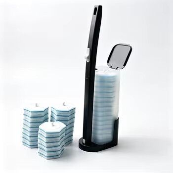 Toilet Brush Kit – Disposable Heads with Built-In Cleaner, Easy Use
