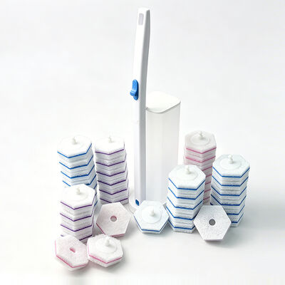 Disposable toilet brush set for home use thorough cleaning wall-mounted