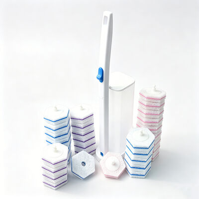 Disposable toilet brush set for home use thorough cleaning wall-mounted
