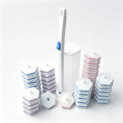 Disposable toilet brush set for home use thorough cleaning wall-mounted