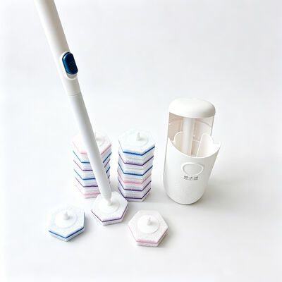 Anti-Slip Snap-On Design, Long-Lasting Cleaning Formula – Disposable Toilet Brush Set