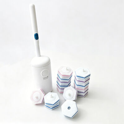 Anti-Slip Snap-On Design, Long-Lasting Cleaning Formula – Disposable Toilet Brush Set