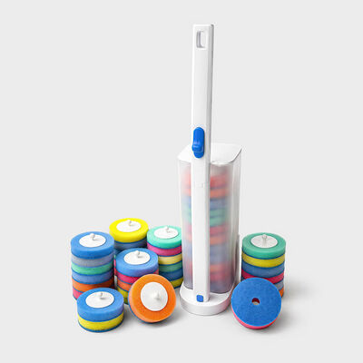 Toilet Brush Set – Replaceable Heads with Built-In Cleaner for Hygiene
