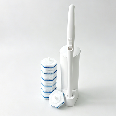 Disposable toilet brush set with 10 replacement sponge refills High-quality craftsmanship