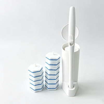 Disposable toilet brush set with 10 replacement sponge refills High-quality craftsmanship