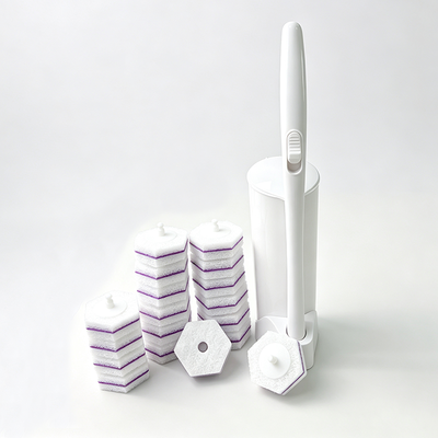 Disposable toilet brush, white, wall-mountable, ABS material, source manufacturer