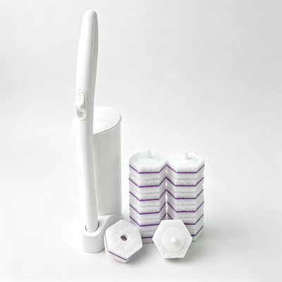 Disposable toilet brush, white, wall-mountable, ABS material, source manufacturer