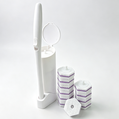 Disposable toilet brush, white, wall-mountable, ABS material, source manufacturer
