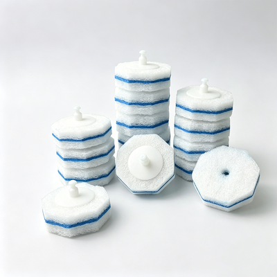 Disposable toilet brush replacement heads  with strong fragrances and thorough cleaning