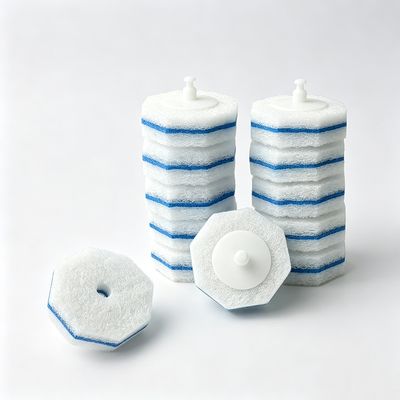 Disposable toilet brush replacement heads  with strong fragrances and thorough cleaning