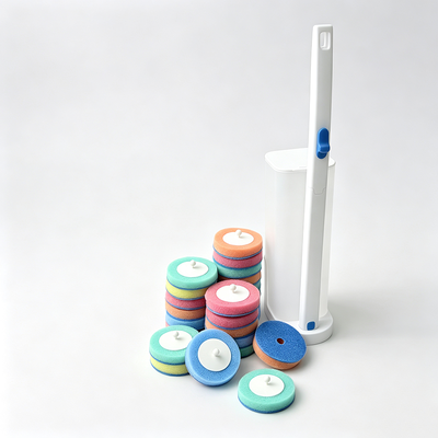 Toilet Brush Set – Includes Cleaner-Loaded Refill Heads for Freshness