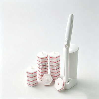 Custom Logo Disposable Toilet Brush with Flushable Replaceable Head and Biodegradable Eco Friendly Pad