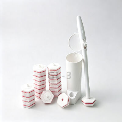 Custom Logo Disposable Toilet Brush with Flushable Replaceable Head and Biodegradable Eco Friendly Pad