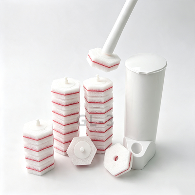 Custom Logo Disposable Toilet Brush with Flushable Replaceable Head and Biodegradable Eco Friendly Pad