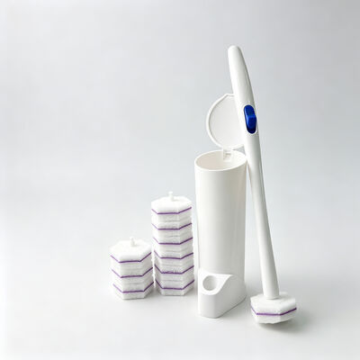 Soft TPR Toilet Brush with Flexible Durable Bristles and Curved Rim Fit Design for Non Scratch Cleaning