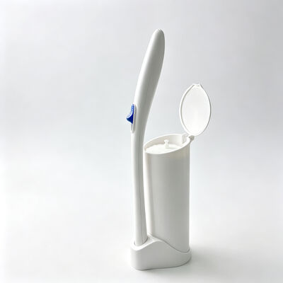 Soft TPR Toilet Brush with Flexible Durable Bristles and Curved Rim Fit Design for Non Scratch Cleaning