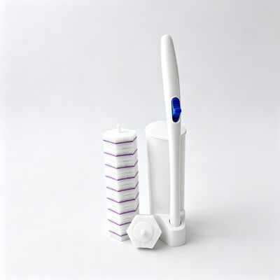 Soft TPR Toilet Brush with Flexible Durable Bristles and Curved Rim Fit Design for Non Scratch Cleaning
