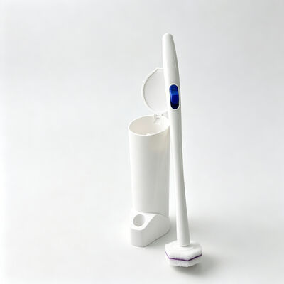 Soft TPR Toilet Brush with Flexible Durable Bristles and Curved Rim Fit Design for Non Scratch Cleaning