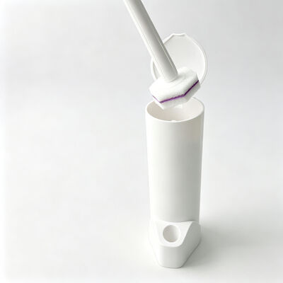 Silicone Toilet Brush with Leakproof Ventilated Holder and Wall Mounted Storage for Bathroom Cleaning