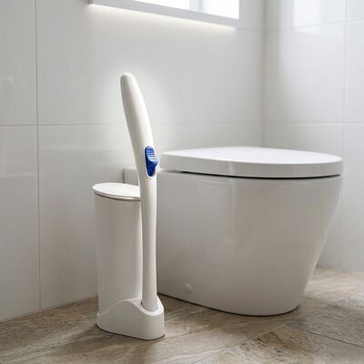 Eco Friendly Disposable Toilet Brush with Bamboo Fiber Handle and Compostable Refill Heads for 120 Days Biodegradation
