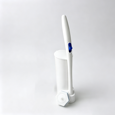 Biodegradable Disposable Toilet Brush with 41 cm Handle and Wall Mount Drip Free Holder for 90 Days Biodegradation