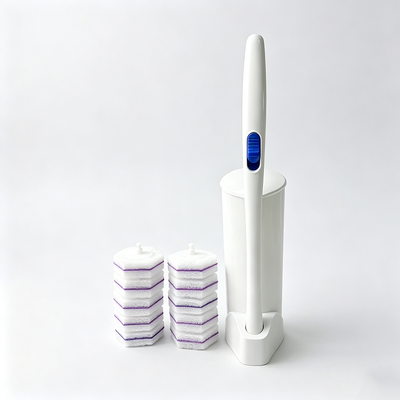 16 Refill Pack Pre-Soaked Disposable Toilet Brush Head with Dead Corner 360 Cleaning for Toilet Brush Refill Head Systems