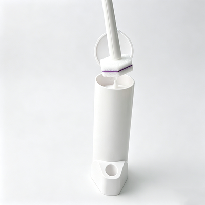 360 Degree Toilet Brush Disposable Toilet Brush with Petal-Cut Flexible Pad On Sprung Hub, Flushable Sewer Safe Head and 42 cm Handle
