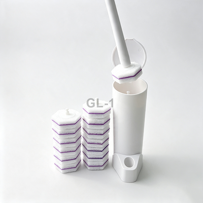 Strong Stain Remover, Curved Reach Head, Disposable Toilet Brush Set