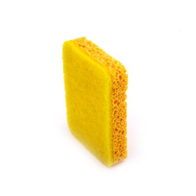 Double-sided kitchen cleaning sponge, scratch-resistant wood pulp sponge